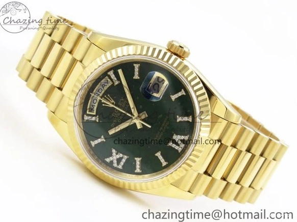 Dial 36 Green Edition YG Bracelet RAF YG Best on A2836 1:1 Date Stone Day Roman 0215